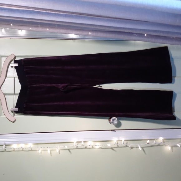 Women's Q&A velor bootcut elastic drawstring track pant jogger charcoal grey Med - Picture 7 of 7